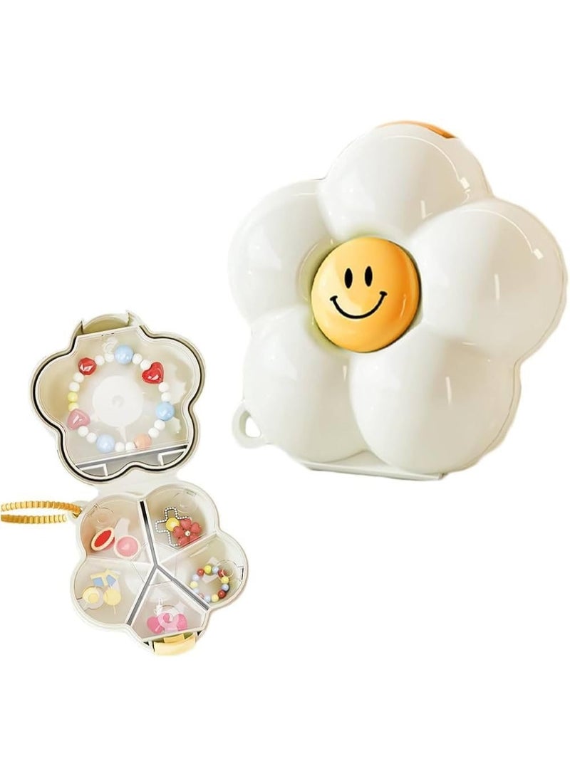 منظم أدوية وفيتامينات محمول للجيب حافظة حبوب مقسمة لـ 7 اقسام - تصميم عصري صغير للسفر والعمل - متعدد الالوان شكل وردة - Image 2